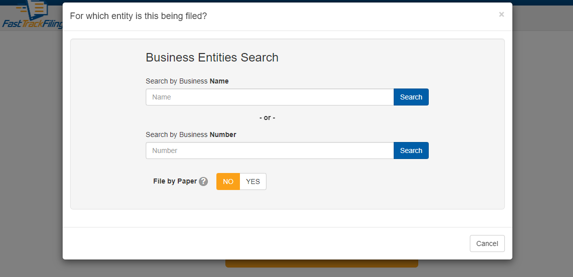 Business Entities Search Box 